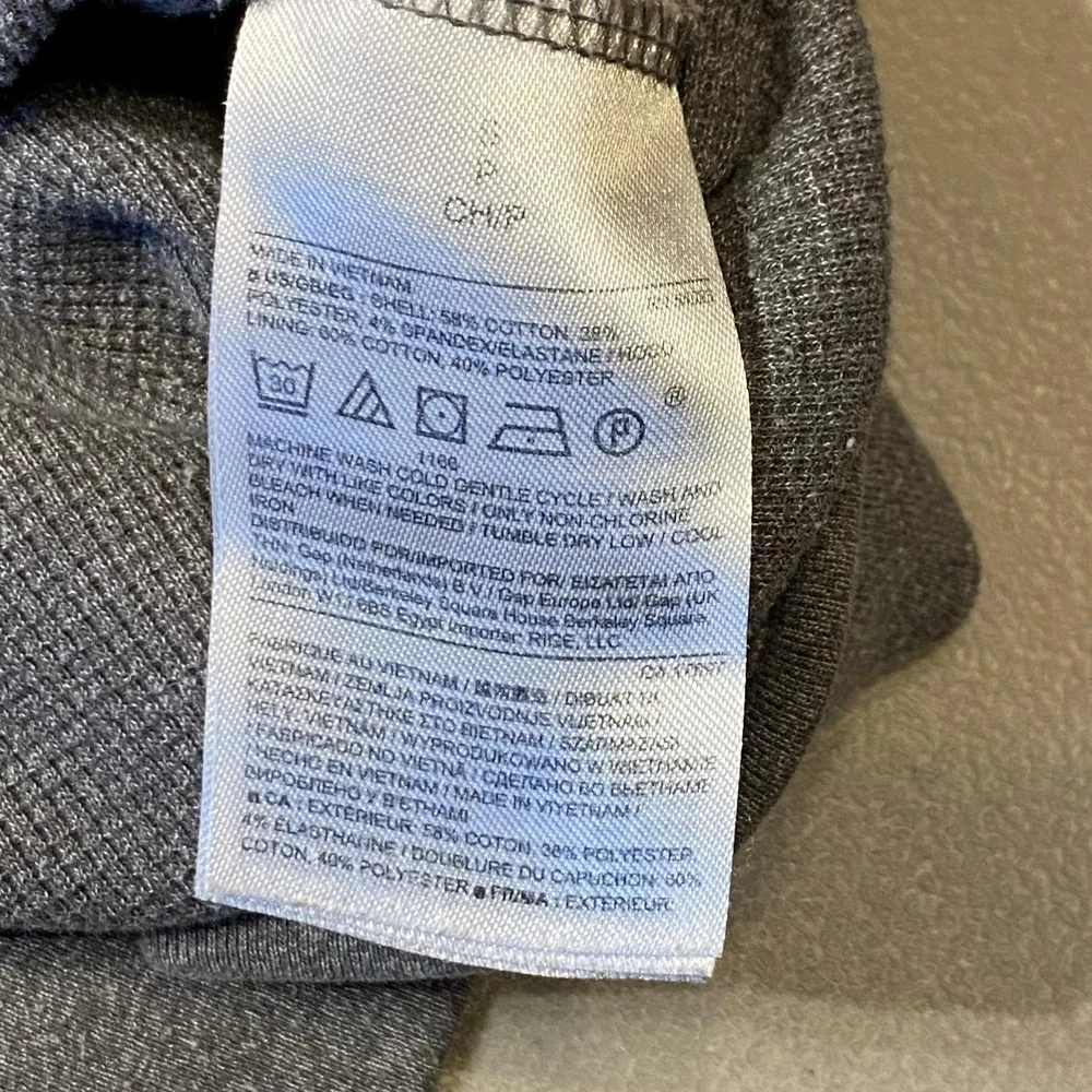 Banana Republic Two-Tone Gray White Colorblock Hoodie Hooded Sweatshirt Men's S